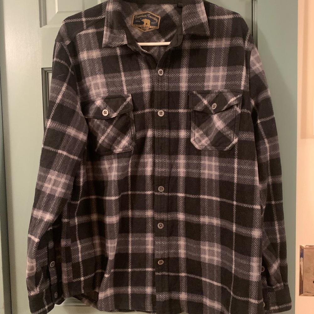 Men's Black and Gray Plaid Fuzzy Flannel (Bundle & Save)